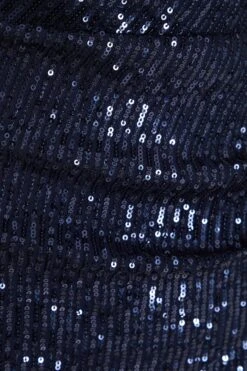 Navy Sequin Ruched Maxi Dress -Outlet Clothyne Store 00100035930 ZS