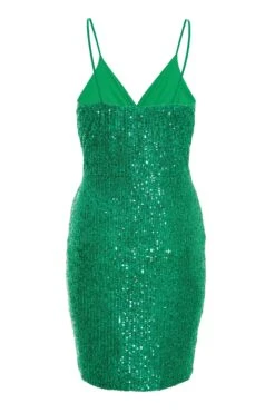 Green Sequin Wrap Mini Dress -Outlet Clothyne Store 00100036006 ZB