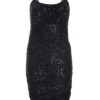 Black Sequin Ruched Bodycon Mini Dress -Outlet Clothyne Store 00100036008 ZM