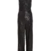 Black Sequin Cowl Neck Palazzo Jumpsuit -Outlet Clothyne Store 00100036009 ZM