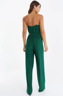 Green Cowl Neck Palazzo Jumpsuit -Outlet Clothyne Store 00100036012 XB
