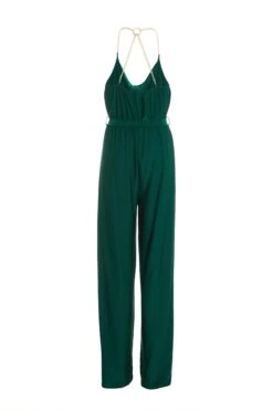 Green Cowl Neck Palazzo Jumpsuit -Outlet Clothyne Store 00100036012 ZB