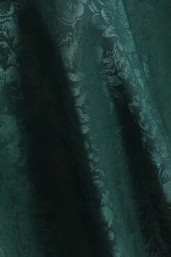 Bottle Green Satin Jacquard Floral Mini Dress -Outlet Clothyne Store 00100036024 ZS