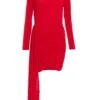 Red Ruched Drape Mini Dress -Outlet Clothyne Store 00100036049 ZM
