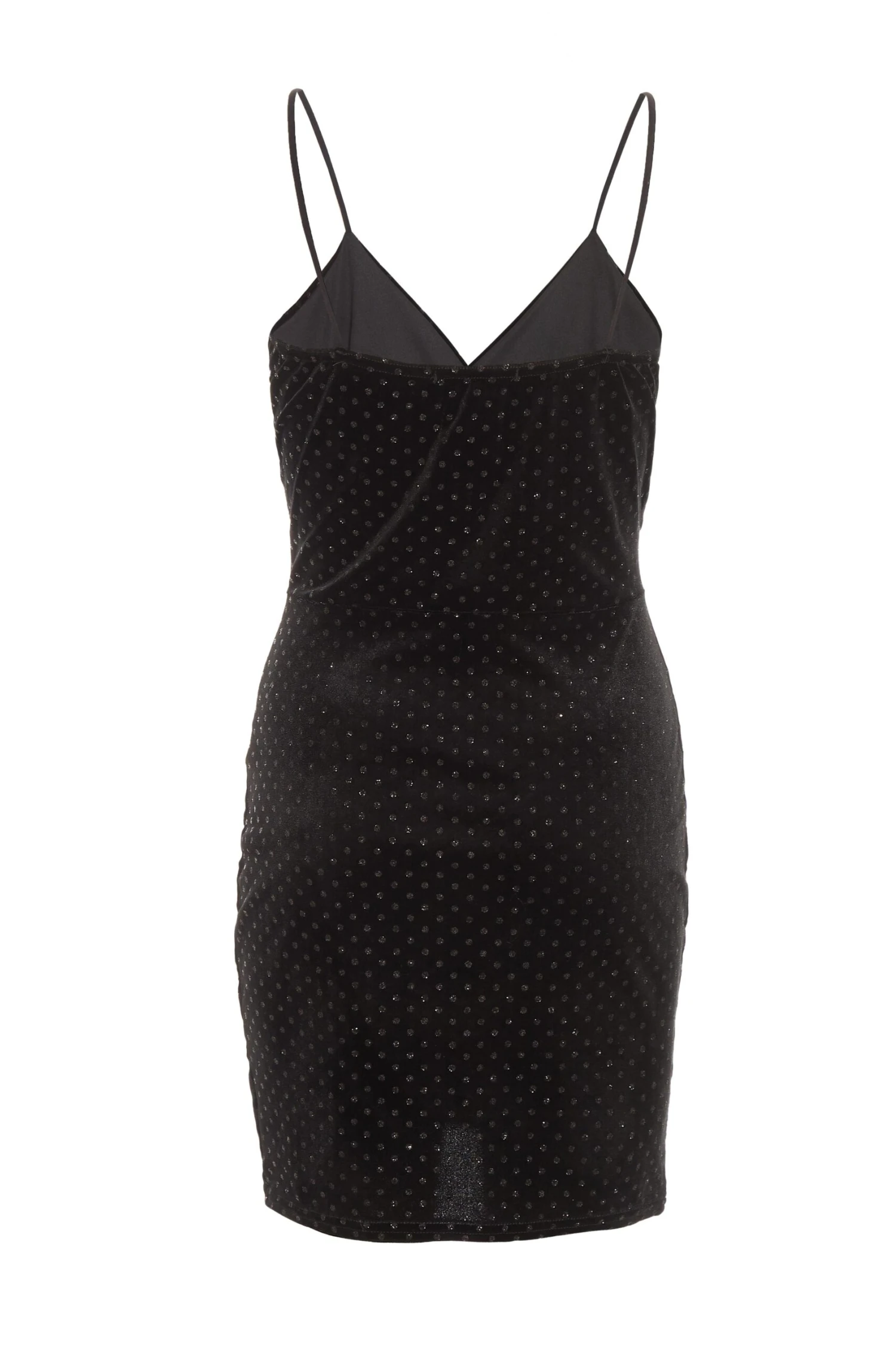 Black Velvet Glitter Polka Dot Mini Dress 7 Black Velvet Glitter Polka Dot Mini Dress - Image 5
