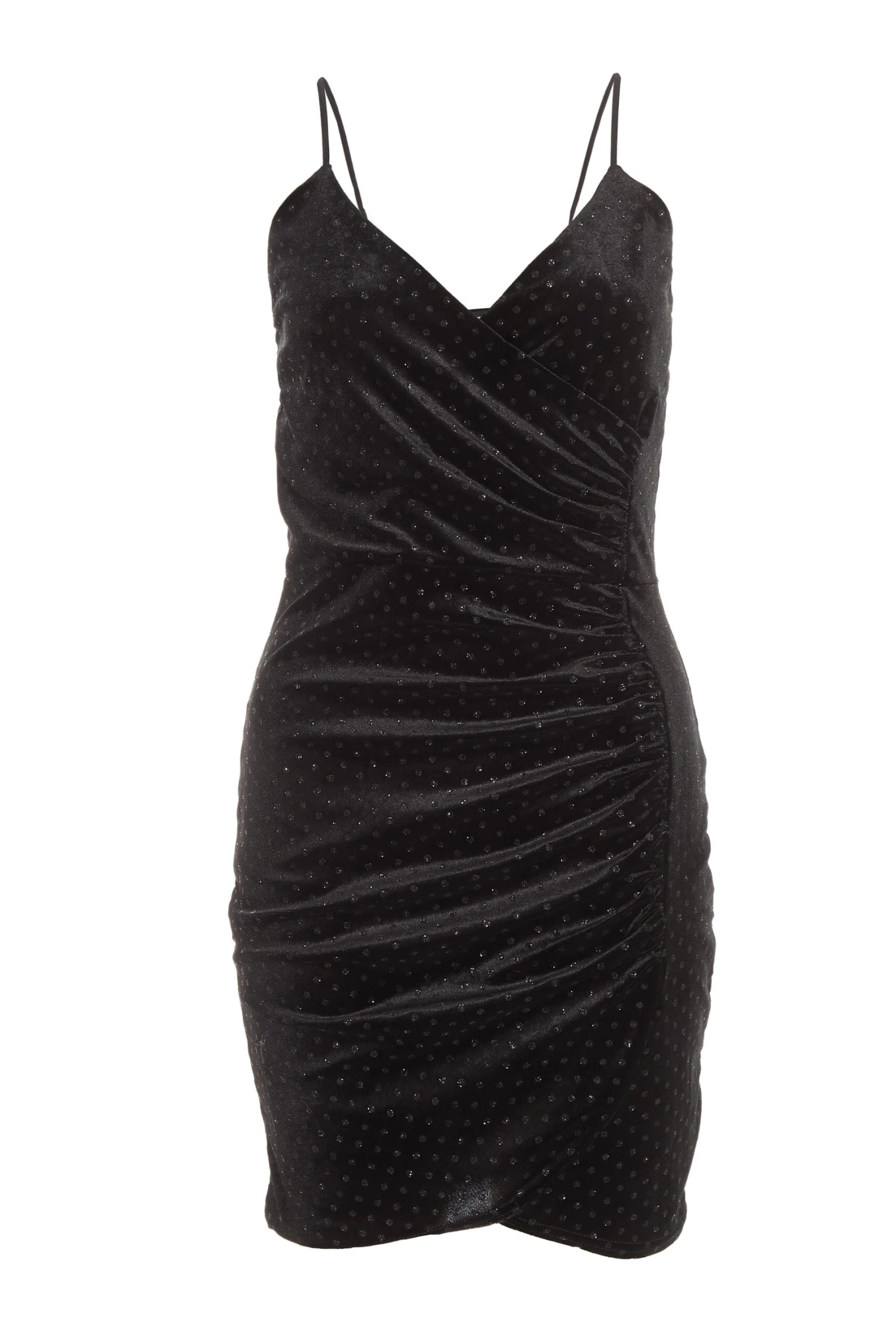 Black Velvet Glitter Polka Dot Mini Dress 3 Black Velvet Glitter Polka Dot Mini Dress