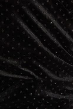 Black Velvet Glitter Polka Dot Mini Dress 13 Black Velvet Glitter Polka Dot Mini Dress -Outlet Clothyne Store 00100036074 ZS