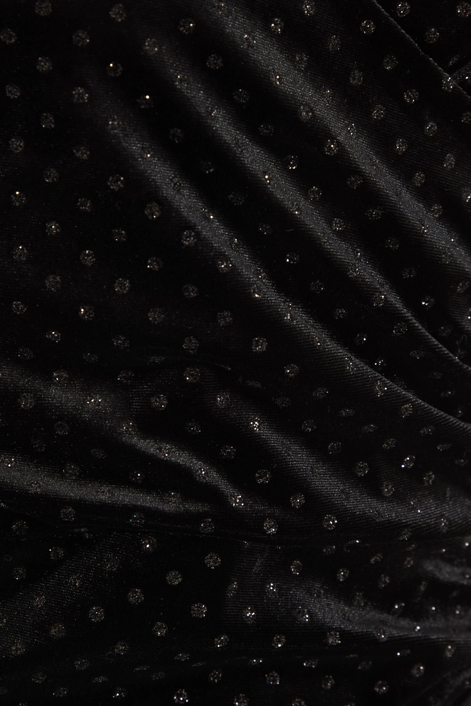 Black Velvet Glitter Polka Dot Mini Dress 8 Black Velvet Glitter Polka Dot Mini Dress - Image 6