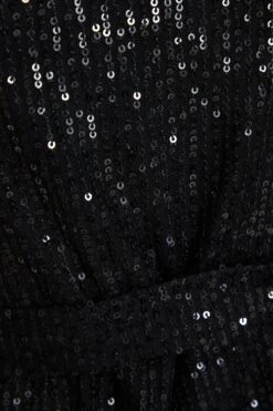 Black Sequin One Shoulder Playsuit -Outlet Clothyne Store 00100036116 ZS