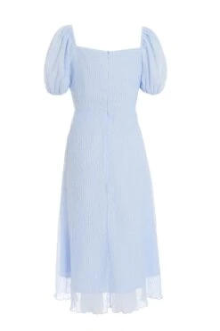 Light Blue Chiffon Crinkle Midi Dress -Outlet Clothyne Store 00100036159 ZB