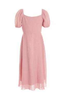 Pink Chiffon Crinkle Midi Dress 12 Pink Chiffon Crinkle Midi Dress -Outlet Clothyne Store 00100036160 ZB