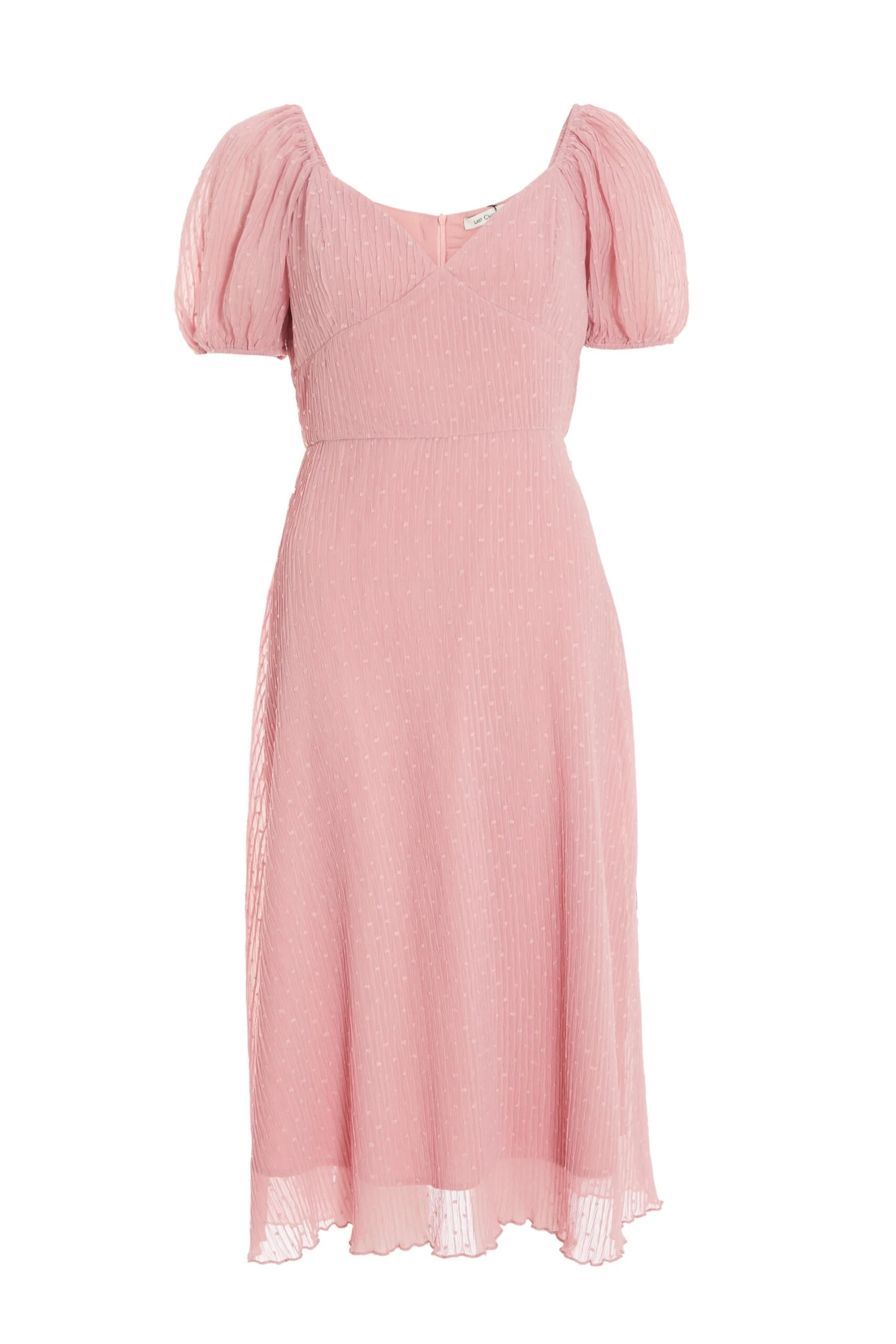 Pink Chiffon Crinkle Midi Dress 3 Pink Chiffon Crinkle Midi Dress
