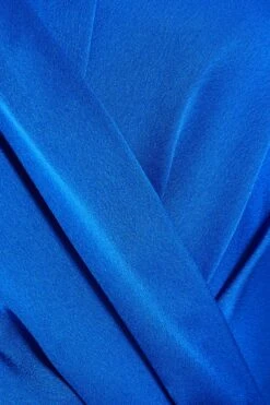 Blue Satin Wrap Mini Skater Dress -Outlet Clothyne Store 00100036162 ZS