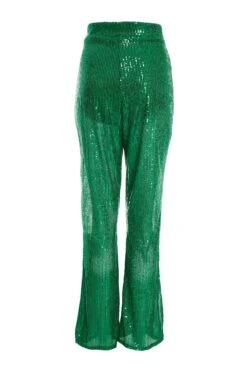 Green Sequin Palazzo Trousers -Outlet Clothyne Store 00100036166 ZB