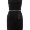 Black Velvet Diamante Mini Dress -Outlet Clothyne Store 00100036172 ZM