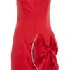 Red Satin Bow Mini Dress -Outlet Clothyne Store 00100036180 ZM