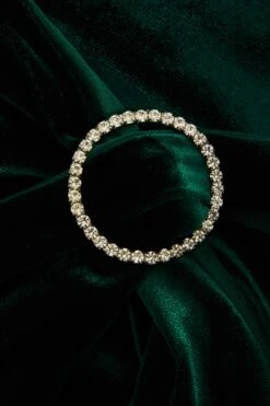 Bottle Green Velvet Diamante Halter Neck Dress -Outlet Clothyne Store 00100036274 ZS