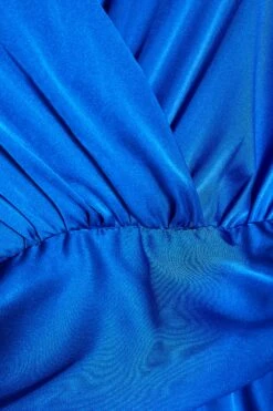 Royal Blue Satin Wrap Playsuit -Outlet Clothyne Store 00100036288 ZS