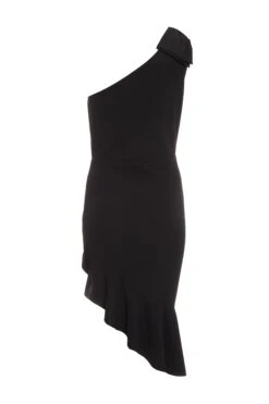 Black One Shoulder Bow Midi Dress 12 Black One Shoulder Bow Midi Dress -Outlet Clothyne Store 00100036300 ZB