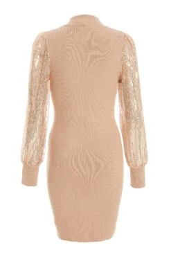 Stone Knitted Sequin Sleeve Jumper Dress -Outlet Clothyne Store 00100036331 ZB