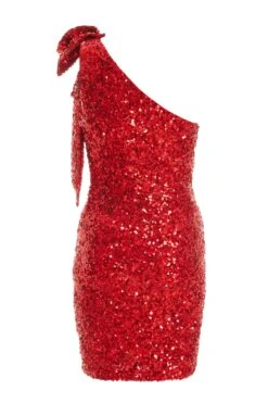 Red Sequin Bow Bodycon Mini Dress -Outlet Clothyne Store 00100036356 ZB