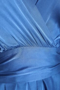 Blue Satin Wrap Playsuit -Outlet Clothyne Store 00100036415 ZS