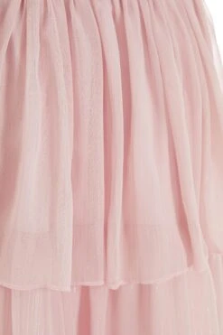 Pink Chiffon Tiered Midi Dress -Outlet Clothyne Store 00100036432 ZS