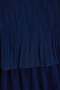 Navy Bardot Pleated Midaxi Dress -Outlet Clothyne Store 00100036451 ZS
