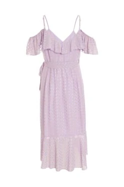 Lilac Chiffon Foil Midi Dress -Outlet Clothyne Store 00100036461 ZB