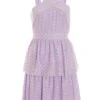 Lilac Chiffon Foil Tiered Mini Dress -Outlet Clothyne Store 00100036462 ZM