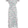 Pink Smudge Print Frill Maxi Dress -Outlet Clothyne Store 00100036463 ZM