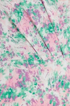 Pink Smudge Print Frill Maxi Dress -Outlet Clothyne Store 00100036463 ZS