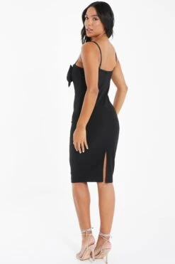 Black Bow Bodycon Midi Dress -Outlet Clothyne Store 00100036503 XB