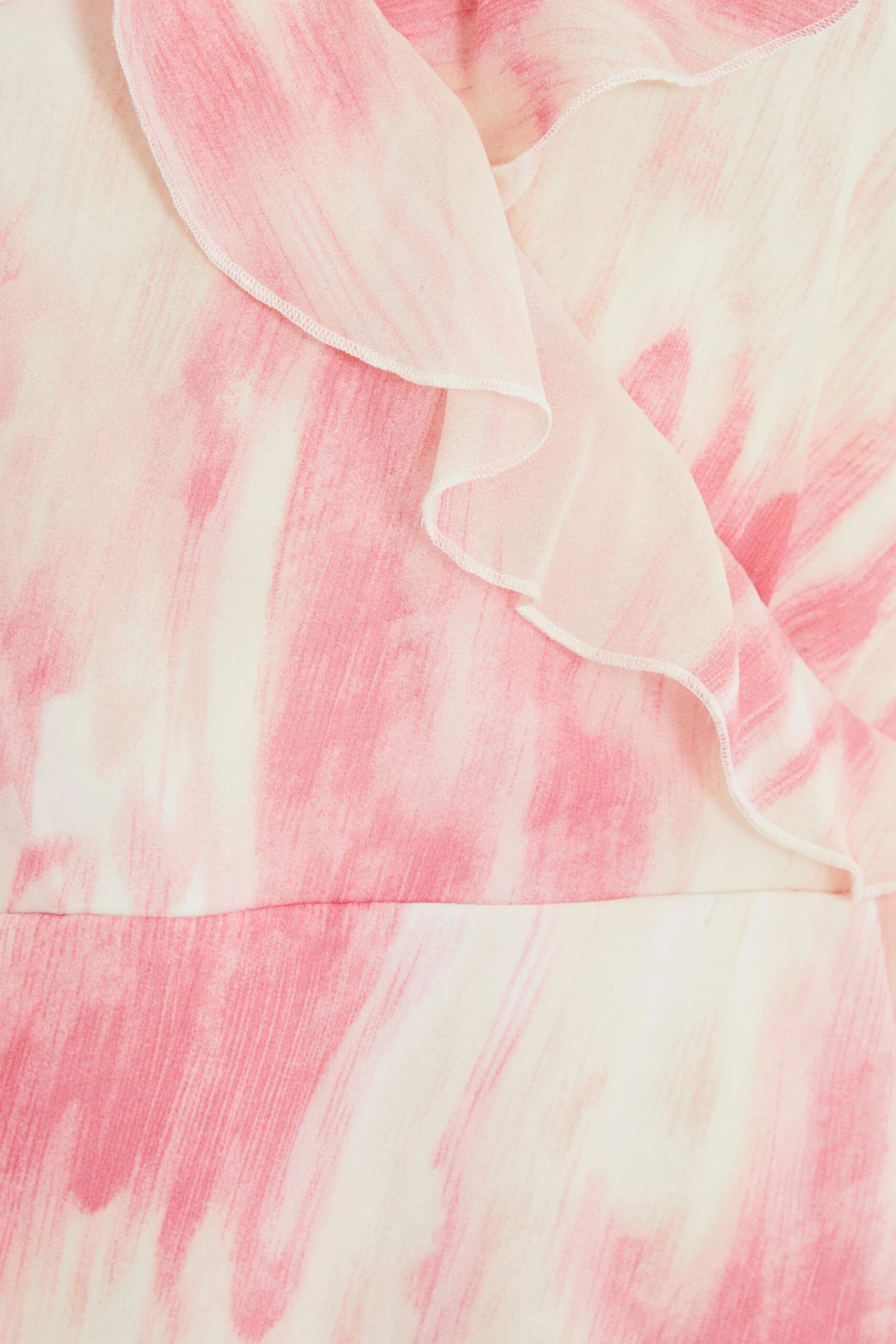 Pink Brush Stroke Frill Midaxi Dress 8 Pink Brush Stroke Frill Midaxi Dress - Image 6