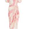 Pink Brush Stroke Midi Dress -Outlet Clothyne Store 00100036521 ZM