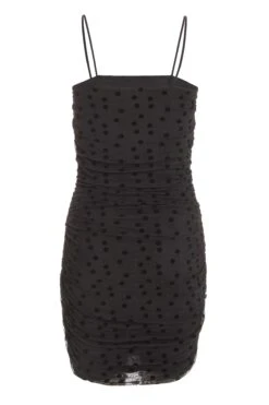 Black Polka Dot Bodycon Mini Dress -Outlet Clothyne Store 00100036559 ZB