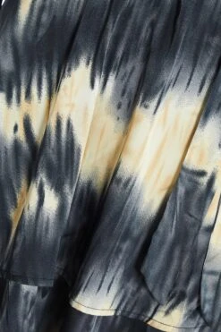 Champagne Satin Marble Print Wrap Mini Dress -Outlet Clothyne Store 00100036592 ZS