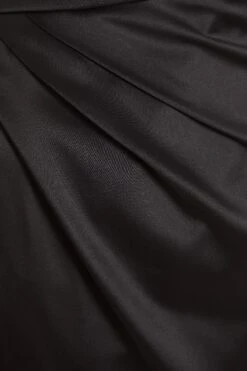 Black Satin One Shoulder Midi Dress -Outlet Clothyne Store 00100036593 ZS