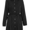 Black Satin Diamante Shirt Mini Dress -Outlet Clothyne Store 00100036627 ZM
