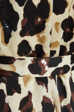 Stone Animal Print Satin Shirt Dress -Outlet Clothyne Store 00100036636 ZS