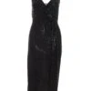Black Sequin Wrap Midi Dress -Outlet Clothyne Store 00100036644 ZM