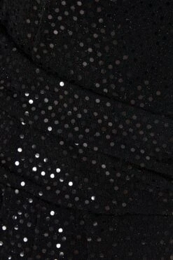 Black Sequin Wrap Midi Dress -Outlet Clothyne Store 00100036644 ZS