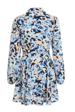 Blue Smudge Print Mini Shirt Dress -Outlet Clothyne Store 00100036686 ZB