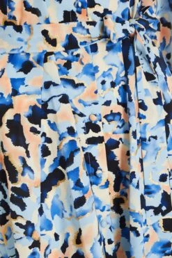 Blue Smudge Print Mini Shirt Dress -Outlet Clothyne Store 00100036686 ZS
