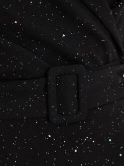 Black Glitter Tuxedo Mini Dress -Outlet Clothyne Store 00100036703 ZS