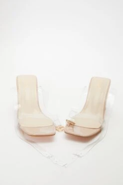 Nude Clear Mid Heeled Sandals -Outlet Clothyne Store 00100036756 XS