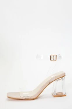 Nude Clear Mid Heeled Sandals