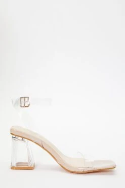 Nude Clear Mid Heeled Sandals -Outlet Clothyne Store 00100036756 ZS