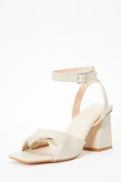 Nude Twist Front Block Heeled Sandals -Outlet Clothyne Store 00100036767 XB