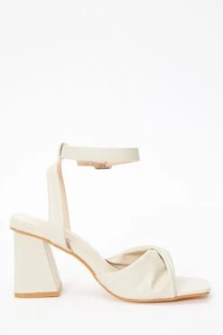 Nude Twist Front Block Heeled Sandals -Outlet Clothyne Store 00100036767 ZS